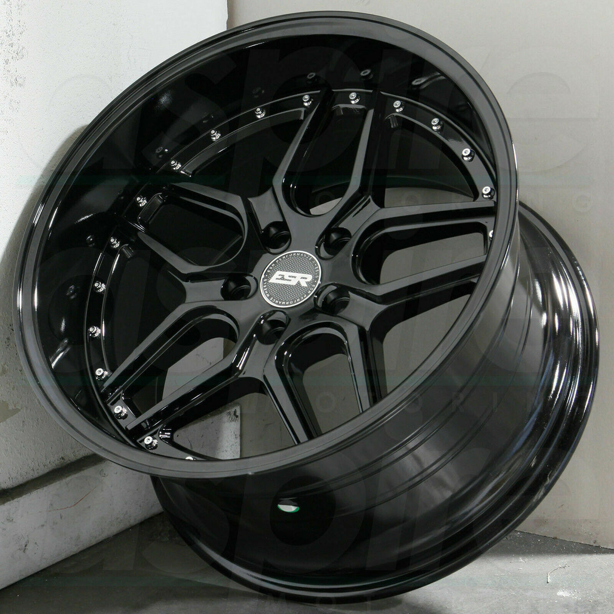 19 Inch ESR CS15 Gloss Black Wheels 19x9.5 +22 5x120 Rims Set 4 ...