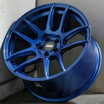 18x9.5 5x114.3 +15 ESR CS8 Wheels Apex Blue 18 Inch Rims Set of 4