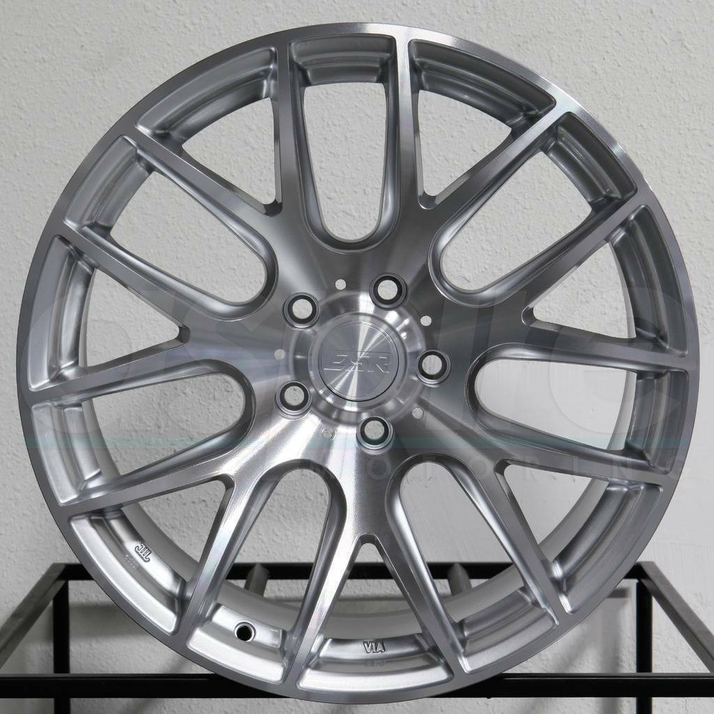 19 ESR SR12 Hyper Silver Wheels 19x9.5 / 19x10.5 +22 5x120 Concave Rim ...