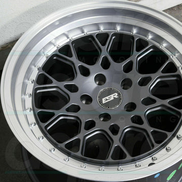 18x9.5 5x100 +35 ESR CS3 Wheels 18" Matte Graphite Machined Lip Rims Set 4