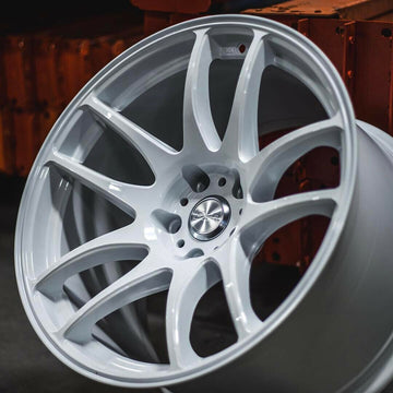 18x10.5 ESR SR08 Wheels Gloss White 18 Inch +22 5x120 Deep Concave Rims Set 4