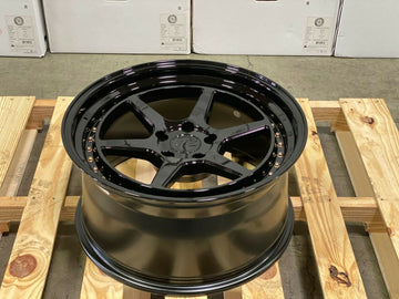 18x9.5 Gloss Black Wheels Aodhan DS09 5x100 +35 Rims 18" Set 4