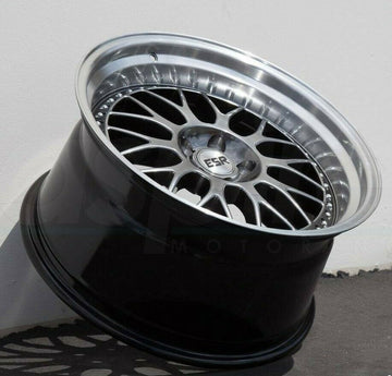 18 Inch ESR SR01 Gun Metal Deep Dish Wheels 18x9.5 5x120 +35 Rims Set 4