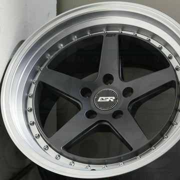 19 Inch ESR CS5 Graphite Machined Lip Wheels 19x9.5 +35 5x114.3 Rims Set 4