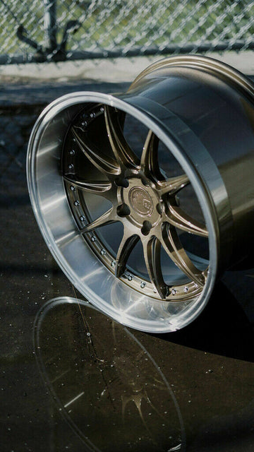 18x10.5 5x114.3 +22 Bronze Machined Lip Wheels Aodhan DS07 Rims 18" (Set 4)