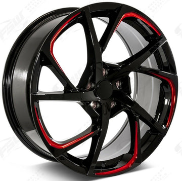 20" HSX Style Red Milled Wheels Fits Toyota Corolla Rims 5x100 Set 4