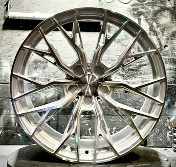 MRR GF5 Wheels 20x10 5x120 +40 Silver Machined 20" Ground Force Rims Set of 4