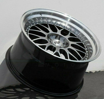 19 Inch ESR SR01 Gun Metal Machined Lip Wheels 19x10.5 +15 5x114.3 Rims Set 4