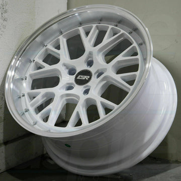 19 Inch ESR CS11 Gloss White Machined Lip Wheels 19x9.5 +35 5x114.3 Rims Set 4