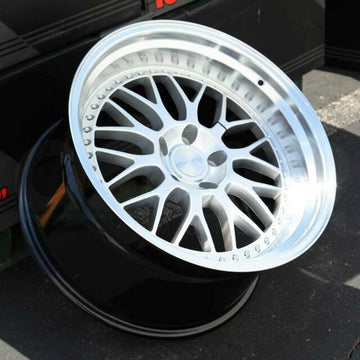 18 Inch ESR SR01 Hyper Silver Wheels 18x9.5 / 18x10.5 5x114.3 +15 Rims Set 4