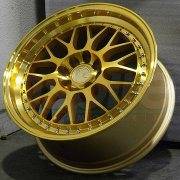 17x8 Gold AH02 17" Wheels 4x114 / 4x100 +35 Fits Accord Prelude Civic Rims Set