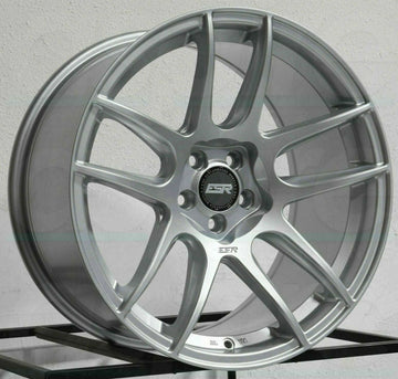 18x9.5 5x100 +22 ESR CS8 Wheels Hyper Silver 18 Inch Rims Set of 4