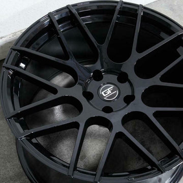 19" MRR GF7 19x9.5 5x114.3 +40 Gloss Black Ground Force Rims Set 4