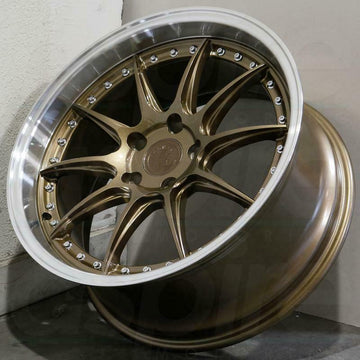 18x9.5 Bronze Machined Lip Wheels Aodhan DS07 5x114.3 +30 Rims 18 Inch Set 4