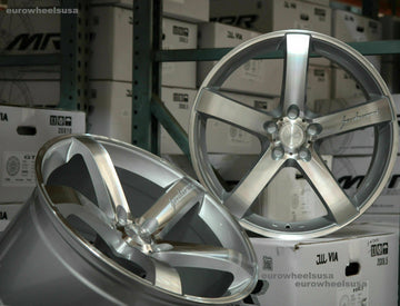 20x10.5 MRR VP5 5x120 +20 Silver Machined Face 20" Rims Set 4