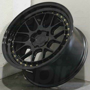 18x9.5 Gloss Black Wheels Aodhan DS06 5x100 +35 Rims 18 Inch Rims Set 4