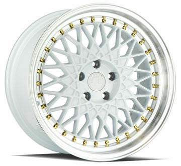 18x8.5 Aodhan AH05 AH5 5x100 +35 White With Machined Lip Wheels Rims Set (4)