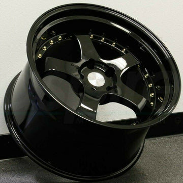 19x11 Aodhan AH03 AH3 Black Wheels 5x114.3 +22 19 Inch Rims (Set of 4)