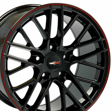 17x9.5 Black Wheels For Chevrolet Corvette Camaro Firebird 17 Black Rims Set 4