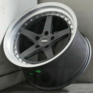 18x9.5 5x100 +35 ESR CS5 Wheels 18" Graphite Machined Lip Rims Set 4