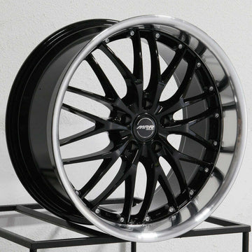 18" MRR GT1 Wheels Black Machined Lip 18x9.5 5x114.3 +40 Rims Set 4