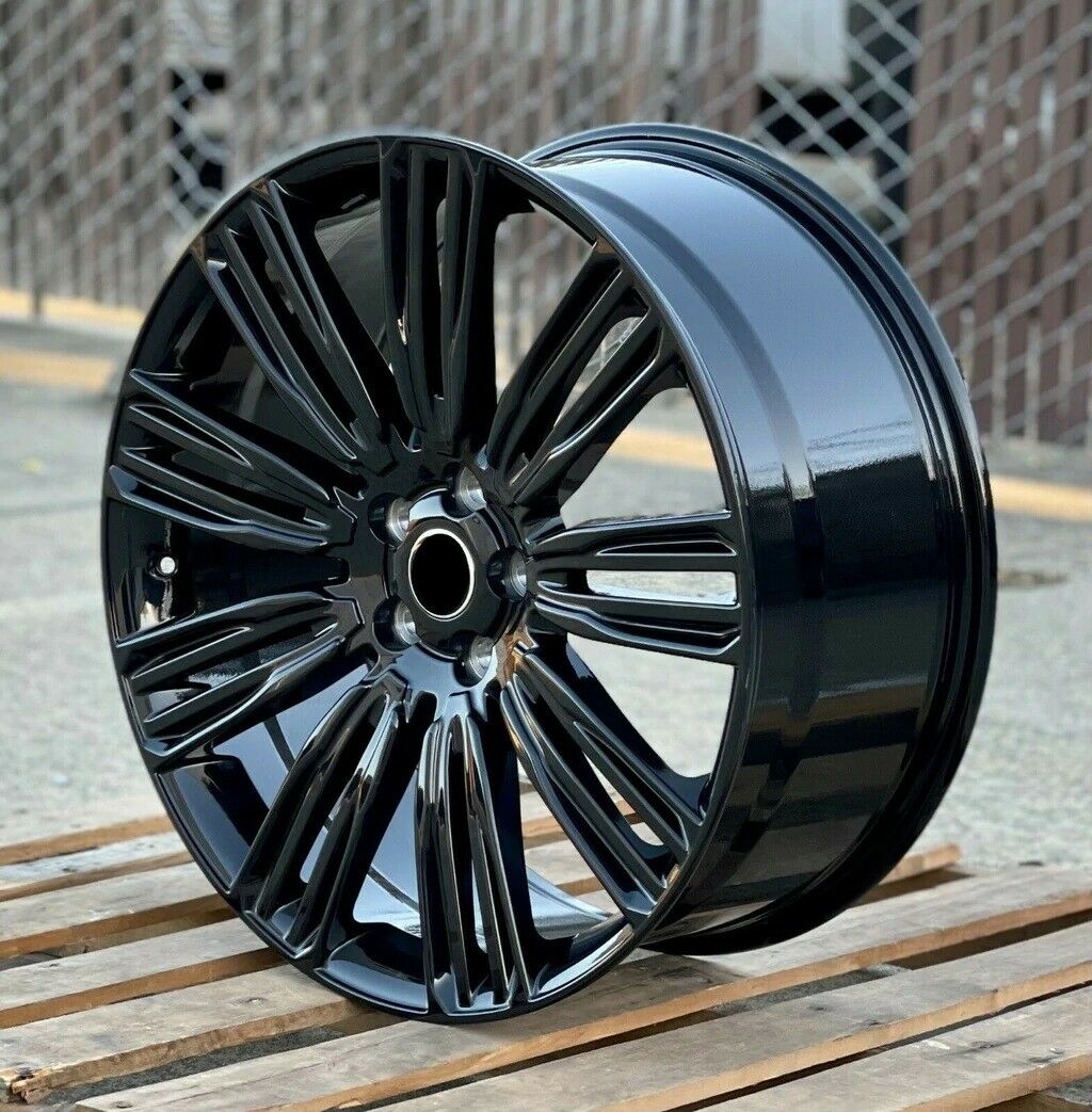 24x10 Wheels For Range Rover Velar 5x108 Glossy Black 24