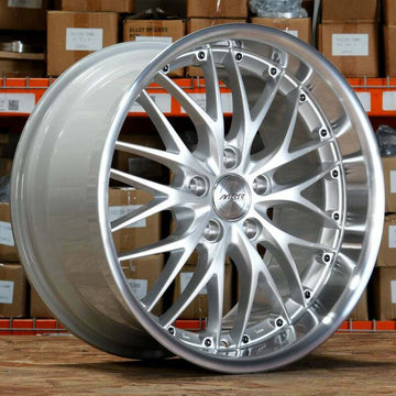 20" MRR GT1 Wheels Silver Machined 4inch Deep Lip 20x10 +20 5x120 Rims Set 4