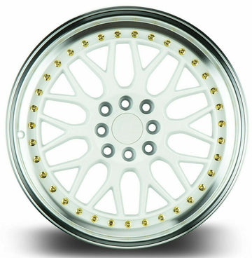 17x8 AH02 Wheels 4x100 +35 Fit VW Golf Jetta Passat Mini Cooper White Rims Set 4
