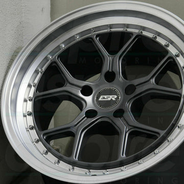ESR CS2 Graphite With Machined Lip Wheels 18x10.5 +22 5x114.3 18 Inch Rims Set 4