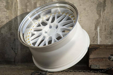 19x11 +22 White Machined Lip Wheels Aodhan AH02 19 Inch 5x114.3 Deep Rims Set 4