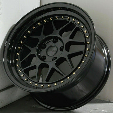 18x8.5 MRR GF19 Gloss Black Wheels 5x114.3 +35 Rims 18 Inch Set 4 Fit Accord