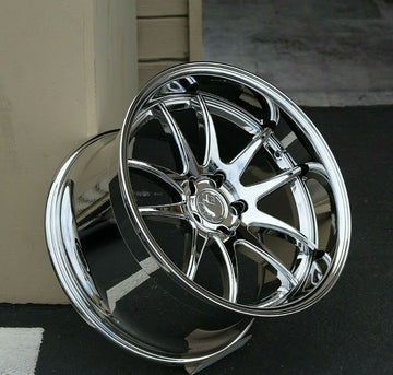 19x11 Aodhan DS02 Wheels 5x114.3 +15 Vacuum Chrome 19 Inch Rims Set 4