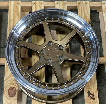18x8.5 / 18x9.5 Aodhan DS09 Wheels 5x100 +35 Bronze Machined Lip 18" Set 4