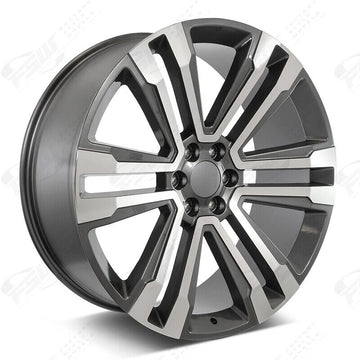 24" SLT Style Gunmetal Wheels Fits GMC Chevy Tahoe Silverado 24x10 Rims Set of 4