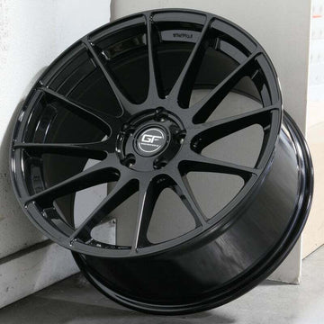 20" MRR GF6 Gloss Black Wheels 20x10.5 +40 5x112 Ground Force Rims Set 4