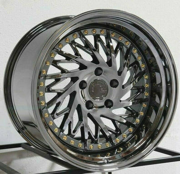 18x9.5 AodHan DS03 5x114.3 +30 Wheels Black Vacuum True Directional Rims (Set 4)