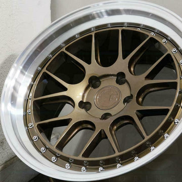 18x9.5 Bronze Machined Lip Wheels Aodhan DS06 5x100 +35 Rims18" Set 4
