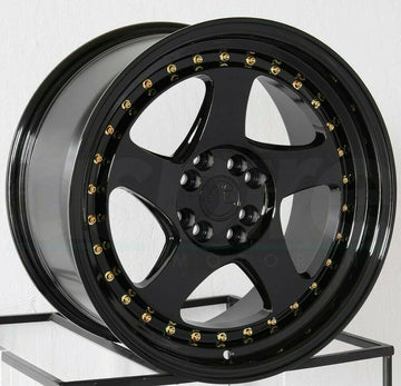 AodHan AH01 Wheels 16x8 4x100 / 4x114.3 +15 Gloss Black 16" Rims Set 4