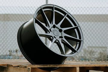 Aodhan AH09 18x9.5 +35 5x114.3 Hyper Black Directional 18" Wheels Rims