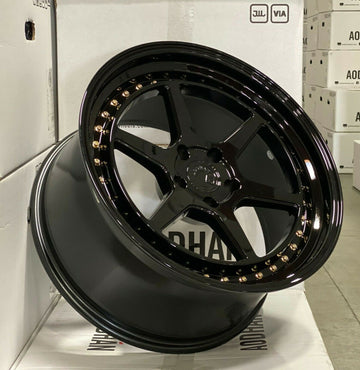 Aodhan DS09 Wheels 19x9.5 +22 5x114.3 Gloss Black 19 Inch Rims Set 4