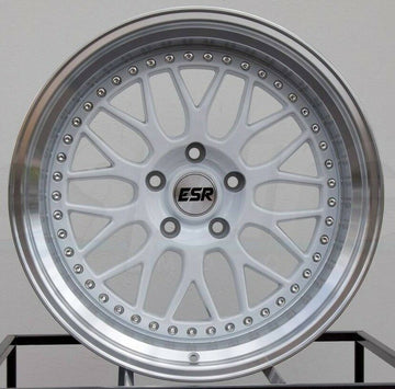ESR SR01 Gloss White Machined Lip Wheels 18x8.5 +30 5x114.3 Rims 18 Inch Set 4