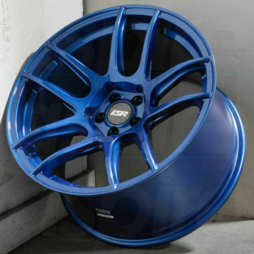 18x10.5 5x114.3 +22 ESR CS8 Wheels Apex Blue 18 Inch Concave Rims Set of 4