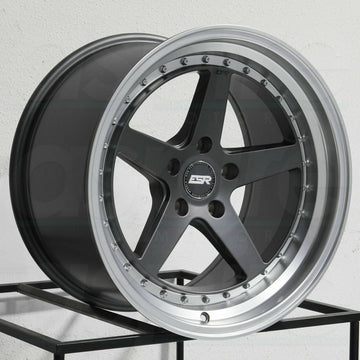 19 Inch ESR CS5 Graphite Machined Lip Wheels 19x9.5 +22 5x120 Rims Set 4