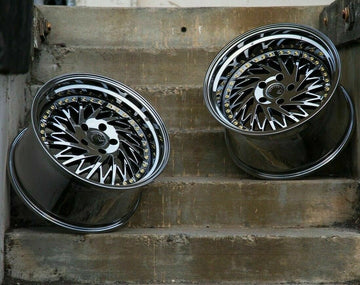 18x9.5 AodHan DS03 5x114.3 +30 Wheels Black Vacuum True Directional Rims (Set 4)