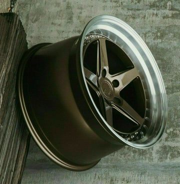19" AodHan DS05 Wheels 19x9.5 / 19x11 +22 5x114.3 Bronze Machined Lip Rims Set 4
