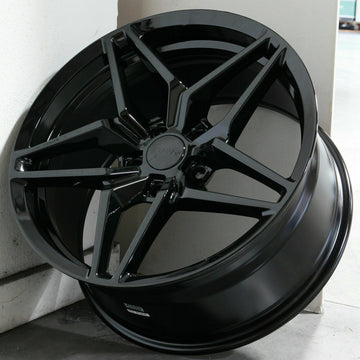 MRR M755 Black 19x9.5 +50 / 20x11 +55 Wheels Set For Chevy Corvette C5 Z06