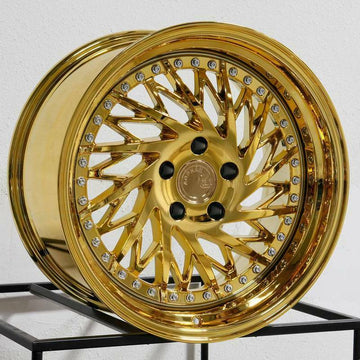 18x9.5 AodHan DS03 Wheels 5x100 +35 Gold Vacuum Directional 18" Rims Set 4