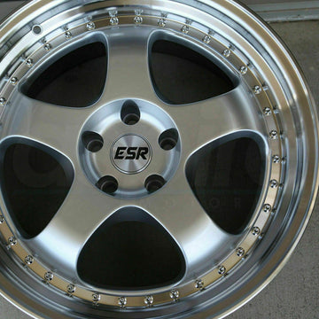 17x8.5 ESR SR06 Wheels Hyper Silver 5x100 +30 Fit Corolla Celica Golf Rims Set 4