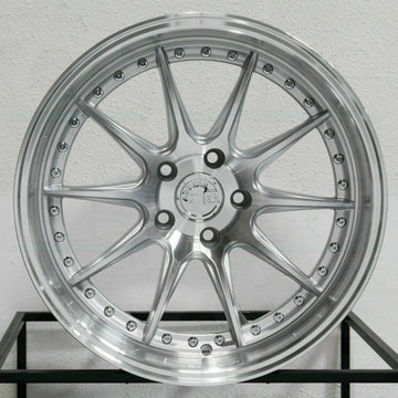 18x9.5 Silver Wheels Aodhan DS07 DS7 5x114.3 +30 Rims 18 Inch (Set 4)
