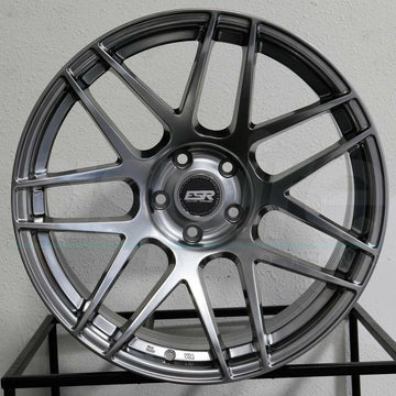 18x8.5 5x100 +30 ESR RF1 Rotary Forged 18" Hyper Black Wheels (Rims Set 4)